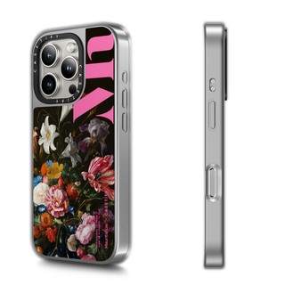 CASETiFY X The Mauritshuis Bình Hoa Ốp Lưng Hút Từ Tính Đen & Bạc Gương IPhone IPhone 16 15 14 13 12 Pro Max Plus Ốp Lưng Cứng Có Hộp Khắc logo