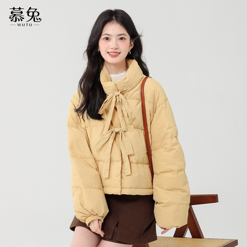 Ao Khoac Mutu Cổ Đứng Ren Dày Cotton, Phong Cách Mới, Ấm Áp Mùa Đông
