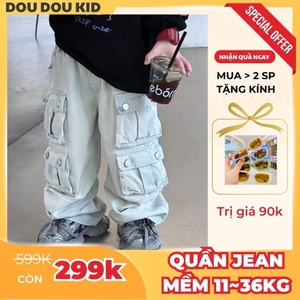 QJ20 Quần Jean Túi Hộp Cho Bé 11-40kg,Chất Denim Mềm Chính Phẩm by DOUDOU KID