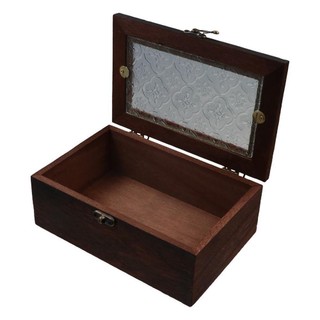 FASHIONEXPRESS Hộp Bảo Quản Bằng Gỗ, Trang Trí Vintage Gỗ Chắc Chắn Tủ Bảo Quản, Hộp Nhớ Lật Nắp Hoa Cua Có Nắp Kính Hộp Trang Sức Hộ Gia Đình