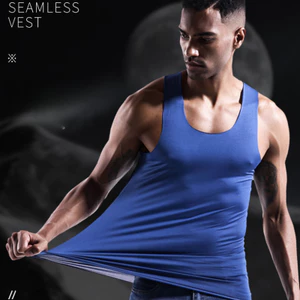 Màu Trơn Ice Silk Cảm Giác Thoáng Mát Liền Mạch Áo Vest Nam Thể Dục Mùa Hè Slim-Fit Thân Thiện Với Da Thanh Niên Thể Thao Hurdles Không Tay Bo