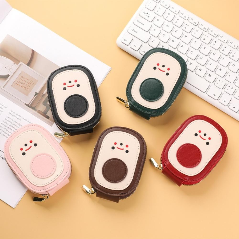 HOBBYIN Túi đựng thẻ HOBBYIN, Ví đựng tiền xu công suất lớn bằng da PU, Phim hoạt hình Bơ 9 túi đựng thẻ danh thiếp nam nữ