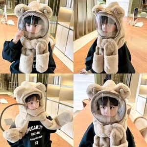 Mũ kèm kính 3 in 1 giữ ấm tai chất len dày dặn chống gió