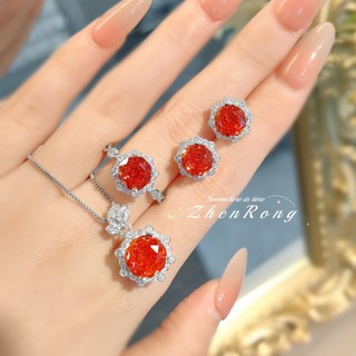 Châu Âu Mỹ ins Bộ đồ hoa hồng đỏ Trung Quốc đính kim cương phong cách mới dành cho nữ