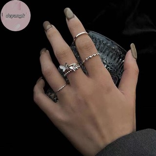 Deyangk 3 Cái / 4 Cái Hip Hop Punk Mở Có Thể Điều Chỉnh Bộ Nhẫn Nữ Nhẫn Kim Loại Nhẫn VN