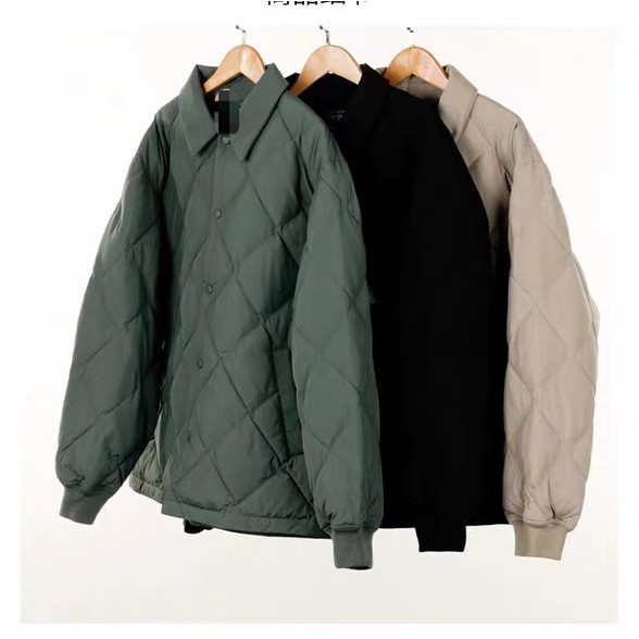 Quần Áo Nam và Nữ Áo khoác cotton không khí Áo Khoác Cổ Bẻ áo khoác áo khoác 2024 rộng rãi ấm áp