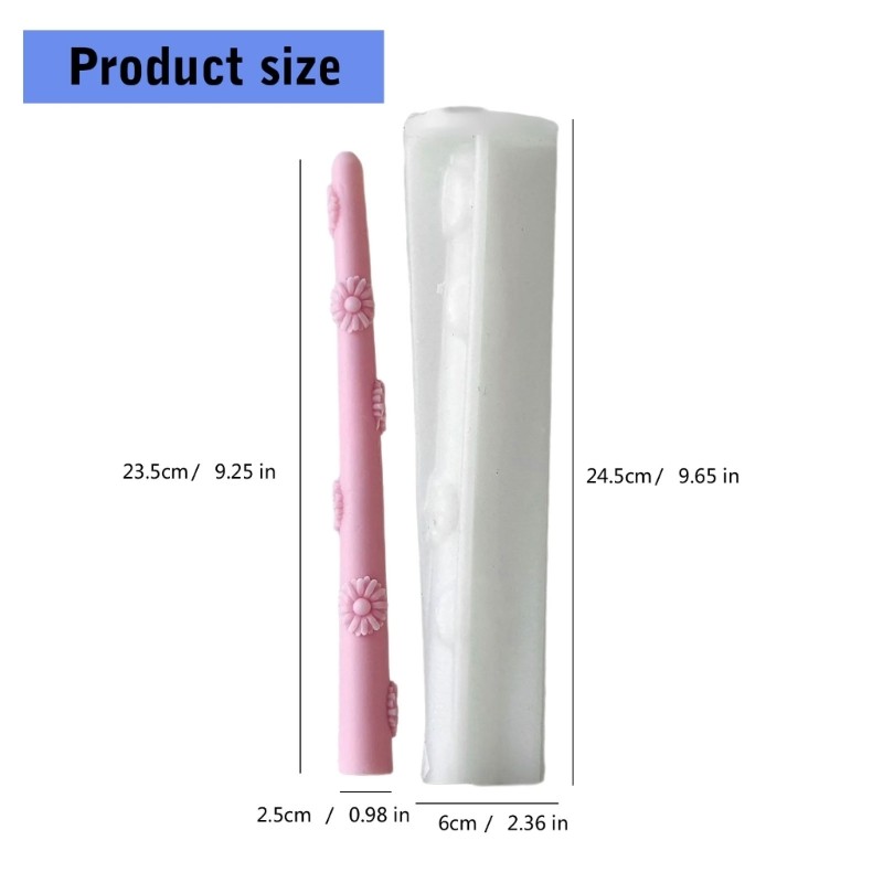 Inste Khuôn Silicon Dài Hình Thanh Sáp Cho DIY Thơm Trang Trí Nhà