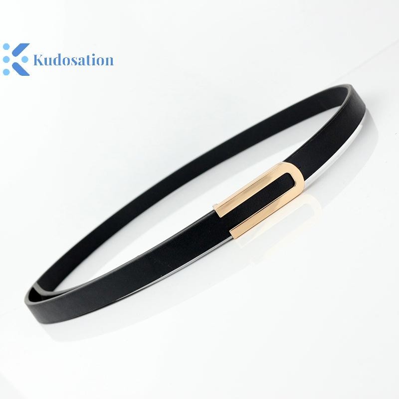 Kudosation Nữ Thắt Lưng Tối Giản Pin Khóa Da Mỏng Thắt Lưng Nữ Thắt Lưng Cho Quần Jean Váy Quần