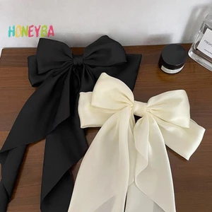 < Honeyba > Nơ Ruy Băng Kẹp Tóc Mũ Đơn Giản Thanh Lịch Sa Mùa Xuân Kẹp Cố Định Retro Mũ Đội Đầu Phụ Kiện Tóc Đỏ