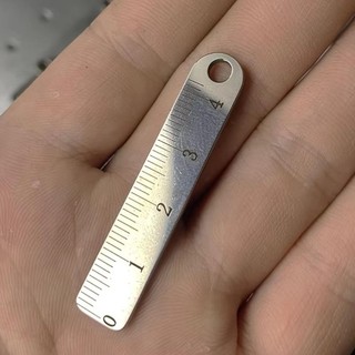 Móc khóa thước kim loại MEGOCE, Thước Mini cỡ nhỏ chống mất, Móc khóa bằng thép không gỉ cầm tay Đồ dùng văn phòng