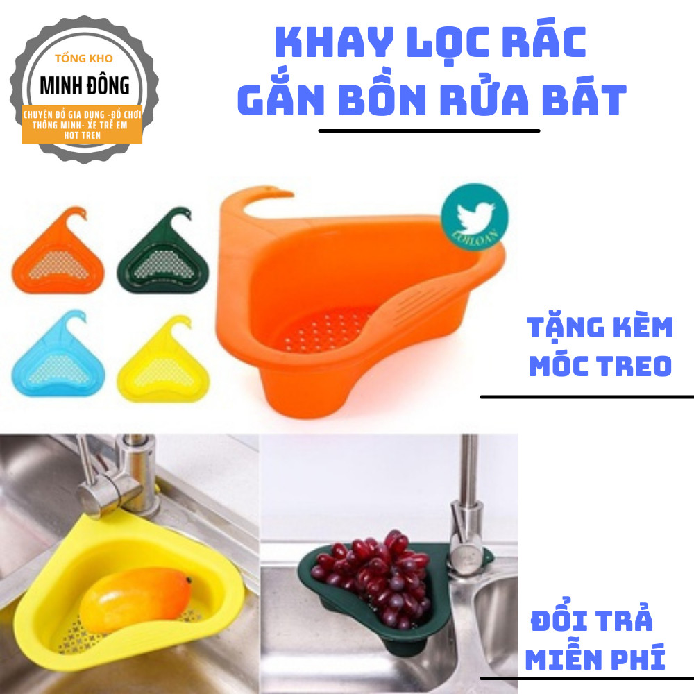 Khay lọc rác bồn rửa bát thông minh đa năng - khay lọc rác bồn rửa chén có móc treo tiện lợi nhà bếp