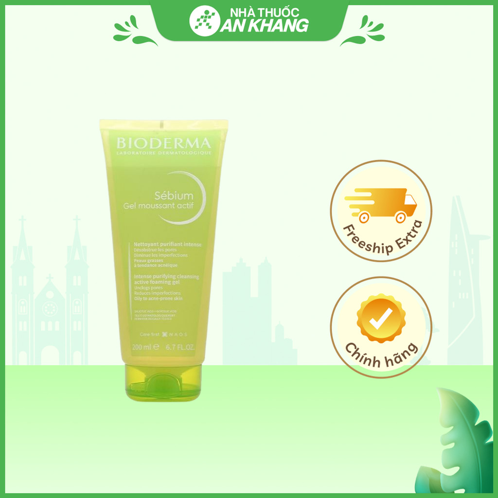 Gel Rửa Mặt Bioderma Cho Da Dầu Và Da Dễ Nổi Mụn Sébium Gel Moussant Actif 200ml