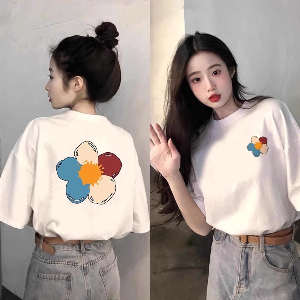 1634  Áo thun ngắn tay cotton trắng nữ 2025 mới mùa hè thiết kế vai thích hợp Mỹ nửa tay rộng rãi