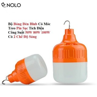 Bóng đèn tích điện 100w siêu sáng có móc treo tiện lợi dùng khi mất điện dã ngoại