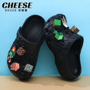 Dép Crocs cho trẻ em Minecraft, dép sandal cho bé trai, mùa hè 2025, dép đi biển mới cho trẻ lớn, chống mùi cho trẻ sơ sinh