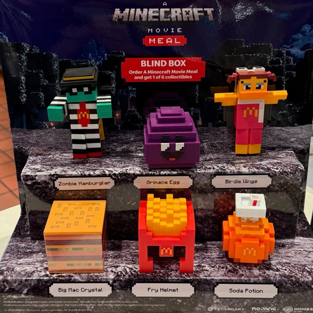 Bộ đồ chơi khai thác McDonald 's A Minecraft Movie 2025 Bộ 6 chưa mở hoàn chỉnh không có mã (không có mã trên thẻ) wipqsvn