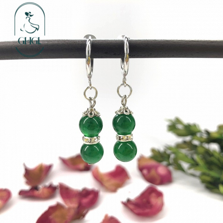 Ghgl❤️Yanxi Cung Điện Chiến Lược Wei Yingluo Cùng Phong Cách Chalcedony Bông Tai Wu Jinyan Lingfei Tai Kẹp Bông Tai Một Tai Ba Kìm Qinggong Trang Sức