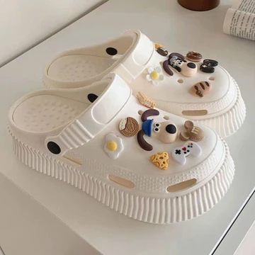 Dép Sục XiXITIAO Chât Liệu Cao Su Mềm-Dép Sục Đế Cao Nữ Phong Cách Hàn Quốc Size 36-41 Cỏ Bốn Lá - Cửa Hàng Dép