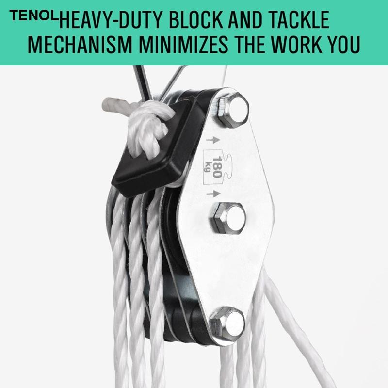 Dây nâng Khối ròng rọc Tải 180kg Thép không gỉ cho xe đạp Xe máy Thuyền ...
