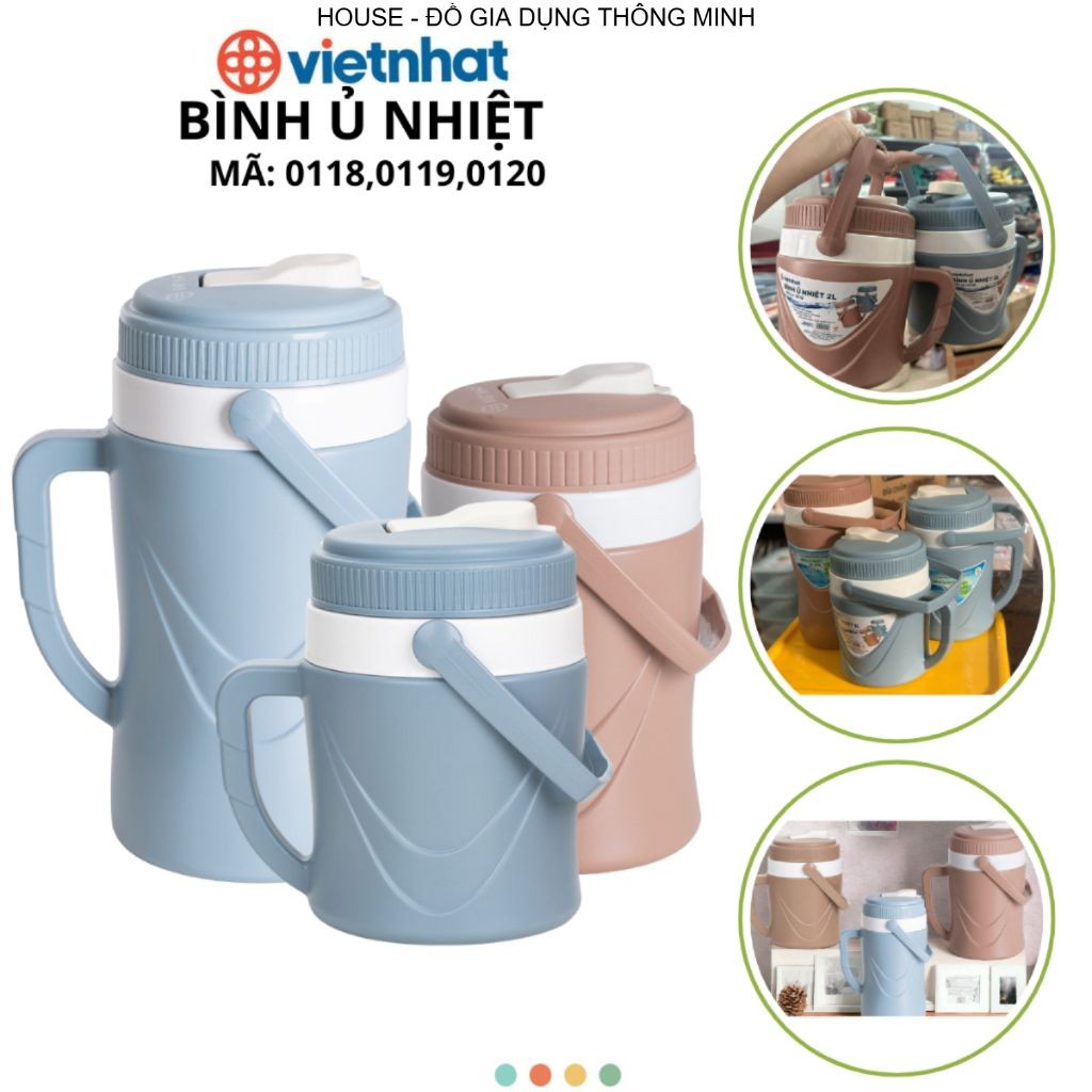 Bình ủ giữ nhiệt có quai và tay cầm 3 dung tích Chính Hãng Việt Nhật