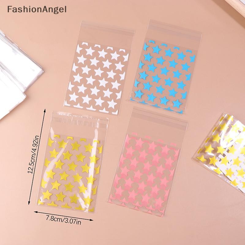 Fashionangel 50 / 100 Chiếc Ins Phong Cách Đơn Giản Ngôi Sao Tự Niêm Phong Túi Kẹo Dễ Thương Túi Opp Trong Suốt Túi Tự Dính Lễ Hội Kẹo Túi Quà VN
