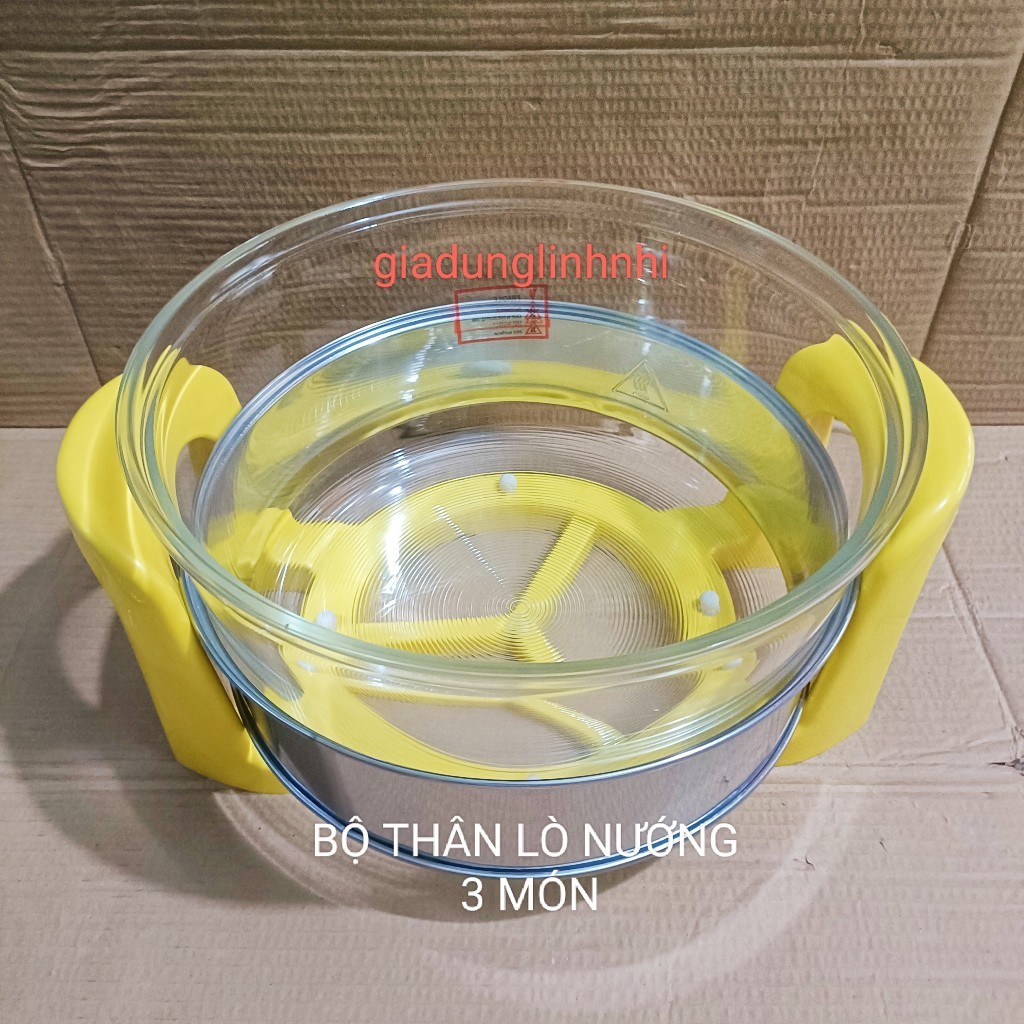 Thân Lò Nướng Thủy Tinh Cao Cấp Dung Tích 12 lít dùng được cho tất cả các lò nướng tròn