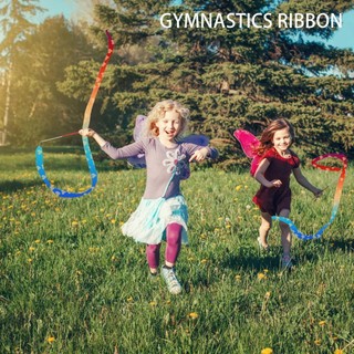 Ruy Băng Khiêu Vũ 6.56ft Dài Lụa Cầu Vồng Streamer Nhảy Múa Ruy Băng Cho Trẻ Em Họa Tiết Trái Tim Baton Dính Twirling Goodie Túi enmdavn