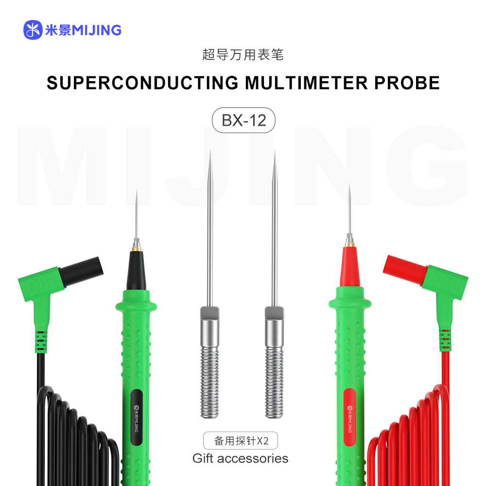 MJ Mijing BX-12 Đồng Hồ Vạn Năng Đầu Dẹp Cho Đồng Hồ Vạn Năng Kỹ Thuật Số Điện Áp Dòng Điện Đầu Kim Kiểm Tra Dây Bút Cáp Dụng Cụ Sửa Chữa