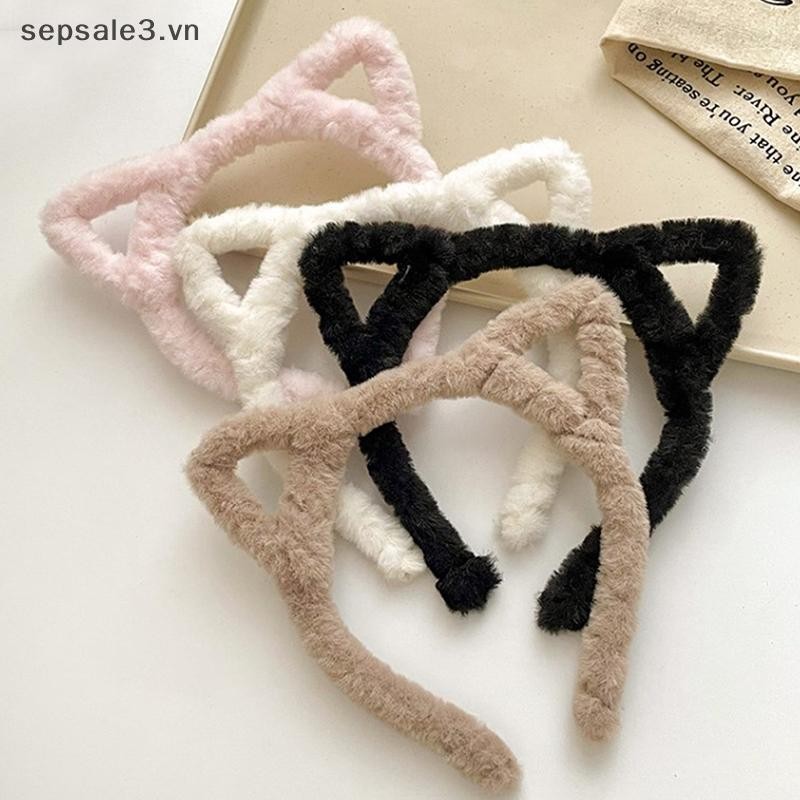 # VN # Ears Nữ Len Nhung Tóc Mũ Bé Gái Rửa Sang Trọng Tóc Vòng Phụ Kiện Tóc Thu Đông.