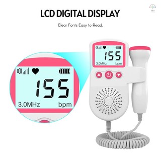 Máy theo dõi nhịp tim Doppler cho thai nhi dành cho bà bầu 50-230BPM Phạm vi đo 3 MHz Máy dò nhịp tim tiêu điểm với màn hình LCD Kích thước bỏ túi