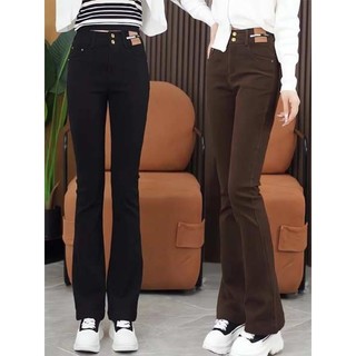 Quần jeans nữ ống loe lưng cao Xưởng Quần Tây Nữ 3A chất dày dặn co giãn tốt, quần bò loe nữ cạp cao ôm eo tôn dáng