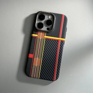 [Jlk] Dành Cho iPhone 16 15 14 13 12 Pro Max Vỏ Từ Tính Sợi Carbon Trừu Tượng Hình Học Vỏ Sạc Không Dây Camera Hợp Kim Giáp Fundas