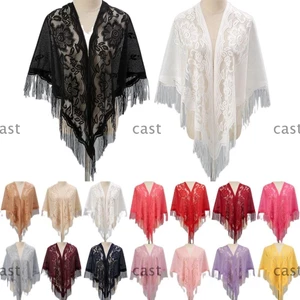 Cast Evening Prom Cape, Khăn choàng nữ rỗng nhiều màu, Áo choàng có tua rua Khăn choàng vải tuyn nữ
