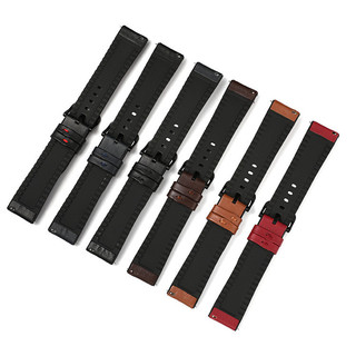 Top Lớp Da Bò Dây Đeo Đồng Hồ Cao Su Dây Đeo Đồng Hồ 20 Mm 22 Mm TPU Silicon Dây Đeo Đồng Hồ Cho Nam Nữ Thạch Anh Cơ Thông Minh Dây Đeo Đồng Hồ Thay Thế Phát Hành Nhanh Nâu Đỏ