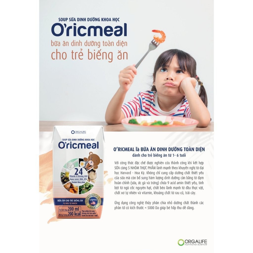 Ảnh 3 Hộp Soup sữa dinh dưỡng Oricmeal cho trẻ biếng ăn, giúp tăng cân, phát triển trí não 2