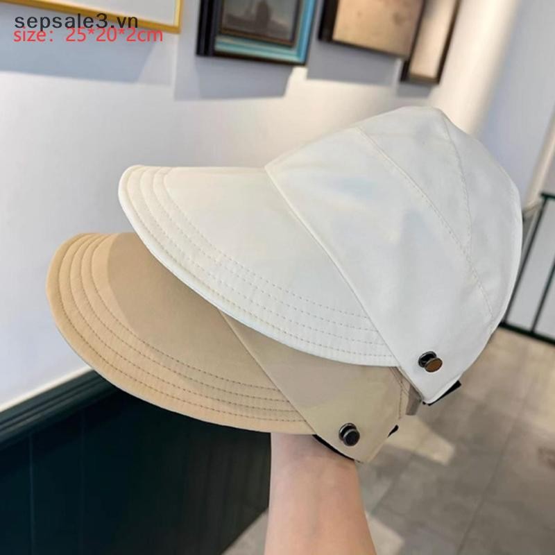 # Sepsale # Mùa hè vành rộng Sunhat dành cho nữ Mũ chống nắng có thể gập lại Mũ xô đi biển ngoài trời có thể điều chỉnh Tấm che chống tia cực tím Mũ đuôi ngựa ngư dân.