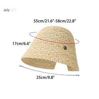 Julyhot Đi Biển Mũ Rơm Hàn Quốc Mùa Hè Nữ Tấm Che Thoáng Khí Sang Trọng Xô Mũ Người Cá Dệt Tay Cô Gái Câu Cá Mũ Chống Nắng Cho Nữ Massivedeals