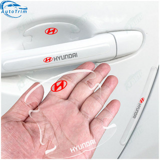 Hyundai Cửa Xe Bát Bảo Vệ Miếng Dán Tay Cầm Miếng Dán Trong Suốt Đa Năng Bên Chống Va Chạm Dải Chống Trầy Xước Miếng Dán Cho Stagazer X Creta Accent Getz Avega I10 Santafe H1