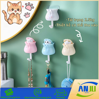 Móc Treo Đồ Gắn Tường Hình Mèo Dễ Thương, Dùng Cho Chìa Khóa, Áo Khoác, Phụ Kiện Trang Trí