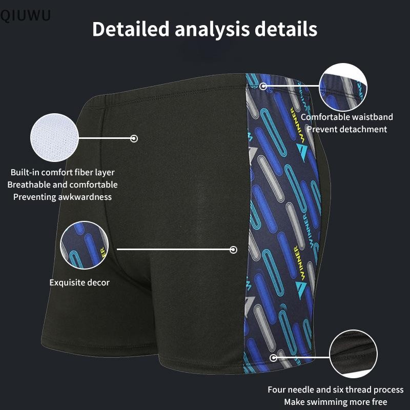 Quần Bơi QIUWU Nam Chống Mồ Hôi Người Lớn Kích Thước Lớn Nhanh Khô Boxer Quần Short Spa Đi Biển Rời Bơi.