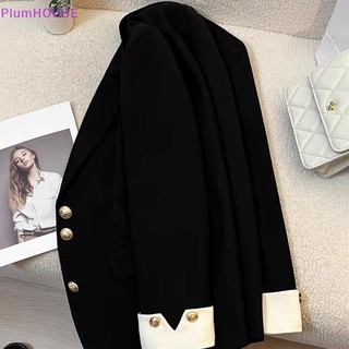 Plumhouse Phù Hợp Với Áo Khoác Công Sở Nữ Thanh Lịch Chắp Vá Một ngực Nữ Blazer VN