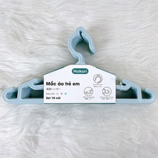 Set 10 móc treo quần áo trẻ em nhựa Hokori Việt Nhật bền đẹp tiện dụng MS: 2830 #A133