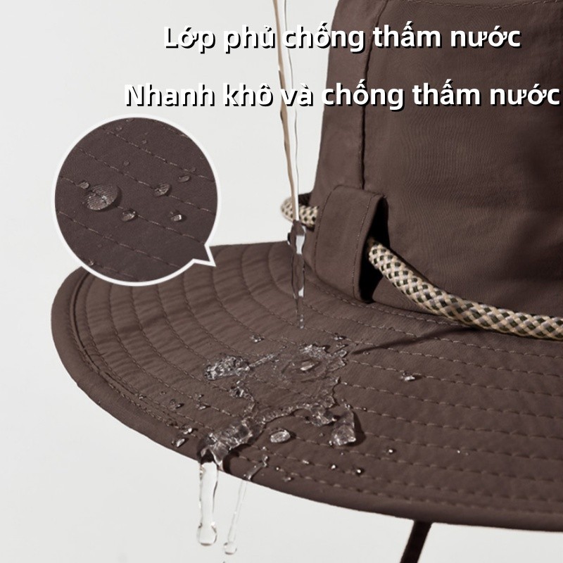 Mũ Cao Bồi Vành Rộng,nón tai bèo đi biển vành rộng chống tia uv,Phong Cách Dã Ngoại Nam Nữ