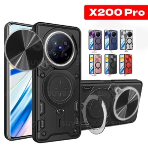 Ốp điện thoại cho Vivo X200 Pro Mini X200Pro 5G 2024, có giá đỡ, vòng, bảo vệ camera chống sốc, giá đỡ xe, trượt, viền TPU mềm, nắp ống kính