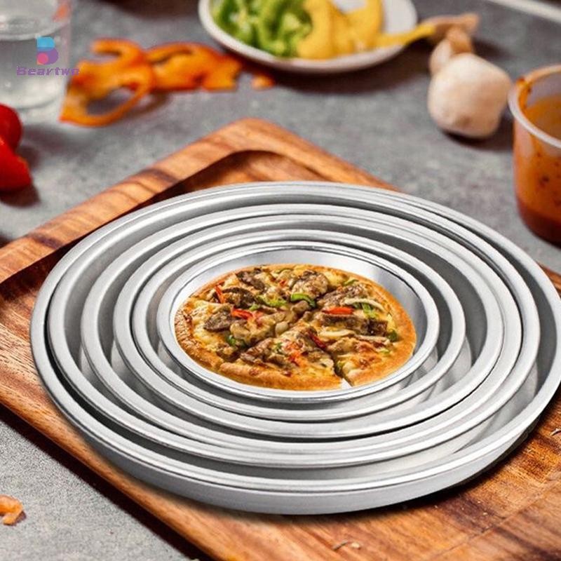< beartwo > Chảo Pizza Chống Dính 6-12 Inch Khay Nướng Bánh Pizza Hợp Kim Nhôm Dụng Cụ Nhà Bếp Bánh Pancake Tròn Pizza Bánh Ngọt Khay Nướng Đẹp