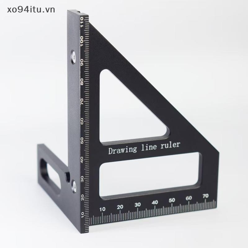 XOITU 3D Đa Góc Nhôm Đỏ Thước Đo 45 / 90 Độ Chế Biến Gỗ Vuông Thước Đo Đường Vẽ Miter Tam Giác Bố Trí Dụng Cụ VN