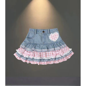 Váy Nữ Phong Cách Mới Mùa Hè Hồng Âu Mỹ Xếp Ly Váy Denim Nữ