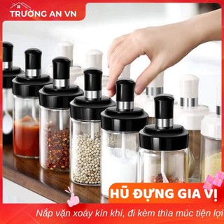 Hũ đựng gia vị thủy tinh kèm muỗng – Nhỏ gọn, sang trọng tiện lợi