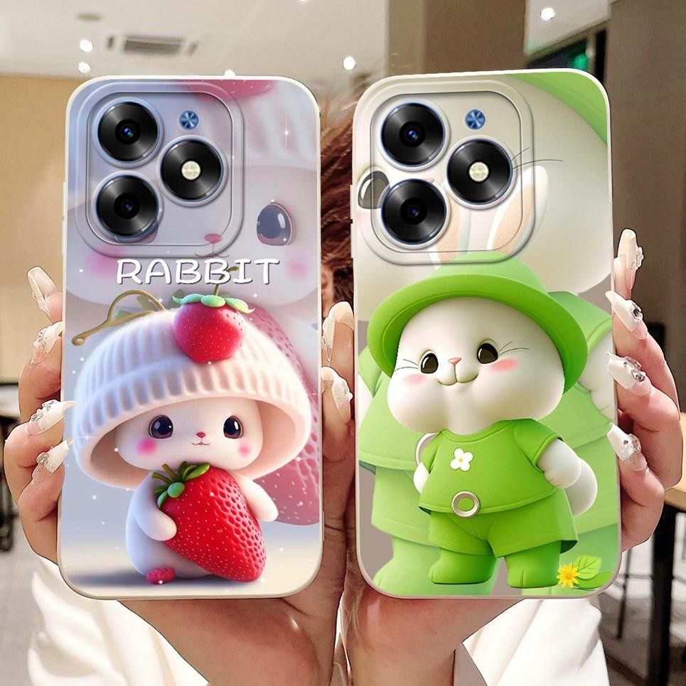Ốp Cho Infinix Smart 8 X6525 Ốp lưng Smart 8 Plus 8 Pro Smart8 HD X6526 Ốp Lưng Thỏ Wofl Da Báo Hoạt Hình Silicon Mềm