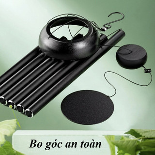 Chuông Gió Thiền 82cm - 6 Ống Kim Loại Lớn Âm Vang Sâu, Decor Nhà Cửa, Đem Lại May Mắn Và Bình An